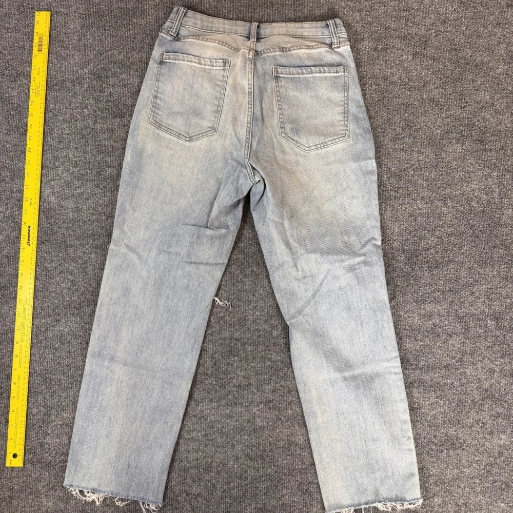 Wild Fable Jeans Womens 10 Light Wash Super High Rise Curvy Distressed Denim - Picture 9 of 12